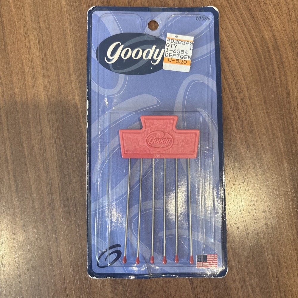 Vintage 1999 Goody Comfor-Tip Hair Lift Metal Pick Pink 03085 Made in USA